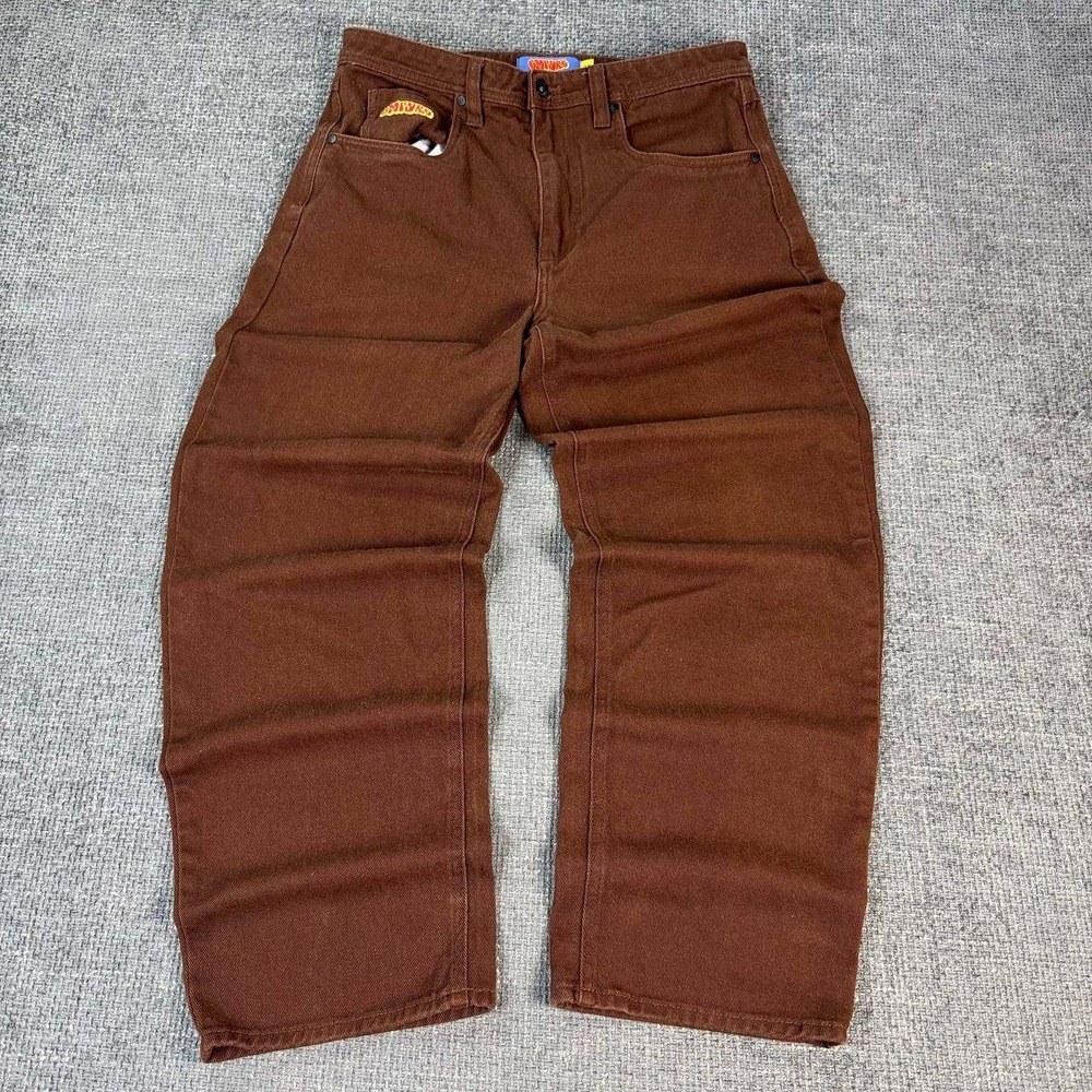 Empyre Loose Fit Skate Pants Mens 32 Brown Baggy Y2K Streetwear Denim